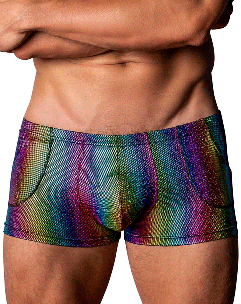 Male Power 132-297 Pack N Play Pocket Short Rainbow