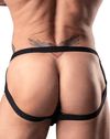 Male Power 394-289 Lucifer Strappy Jock Black