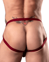 Male Power 394-289 Lucifer Strappy Jock Burgundy