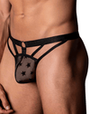 Male Power 416-291 Love Star Thong With Ring Black