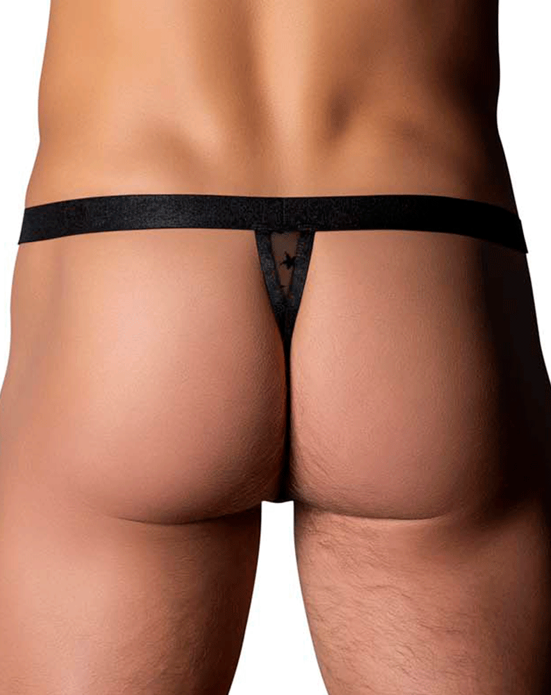 Male Power 416-291 Love Star Thong With Ring Black