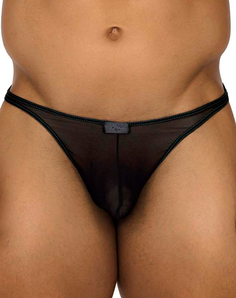 Xtremen 91189 Tulle Mesh Thongs Black