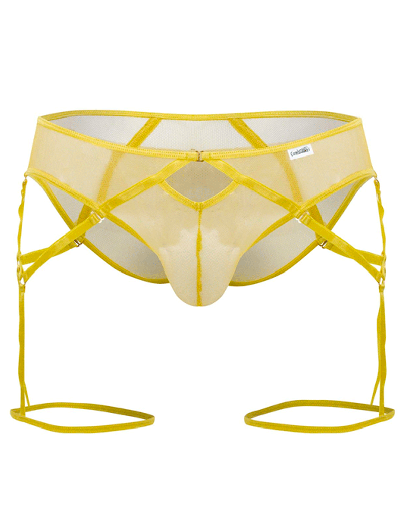 Candyman 99625 Mesh Garter Briefs Yellow