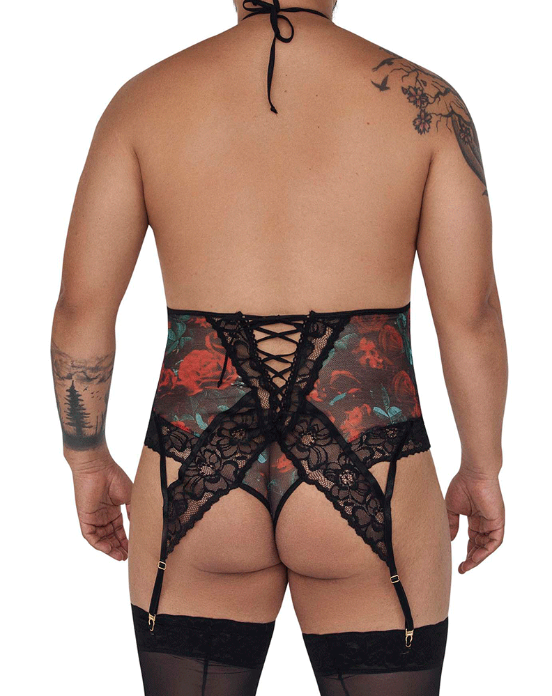 Candyman 99661x Lace Bodysuit Black-print