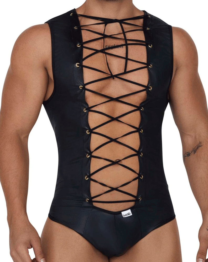 Candyman 99694 Wrestling Bodysuit Black