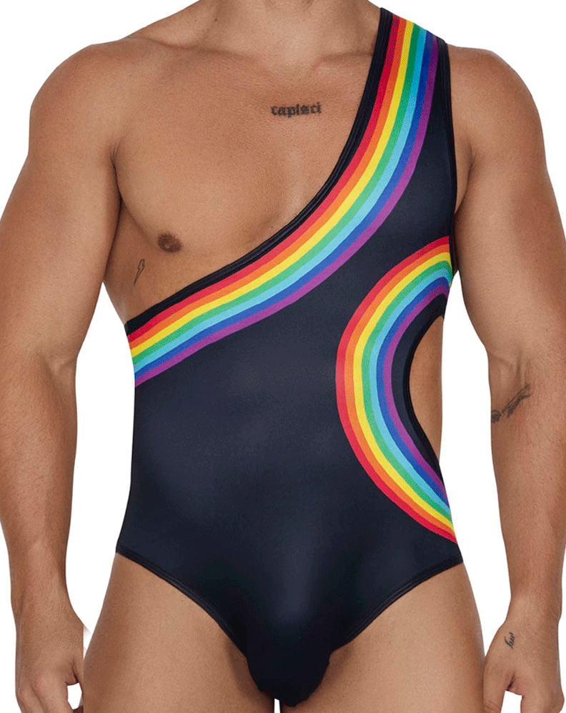 Candyman 99702 Rainbow Bodysuit Black