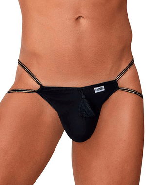 Candyman 99756 Fringe Thongs Black