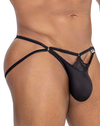 Candyman 99770 Lace Jock Thongs Black