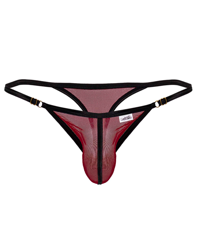 Candyman 99776 Mesh Thongs Burgundy