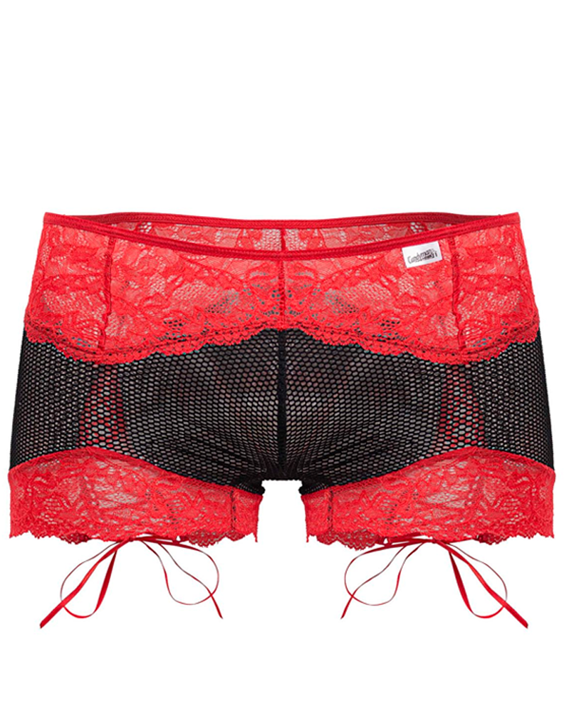 Candyman 99779 Mesh Lace Trunks Black-red