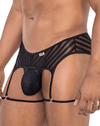 Candyman 99792 Mesh Garter Thongs Black