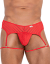 Candyman 99792 Mesh Garter Thongs Red