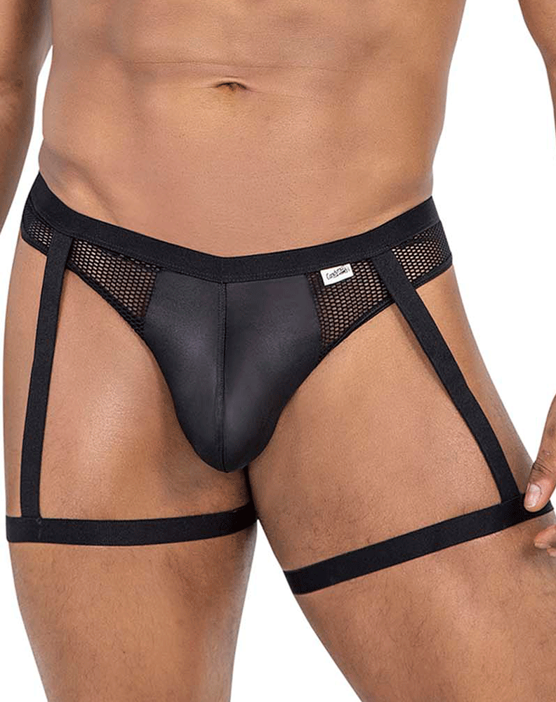 Candyman 99798 Garter Mesh Thongs Black