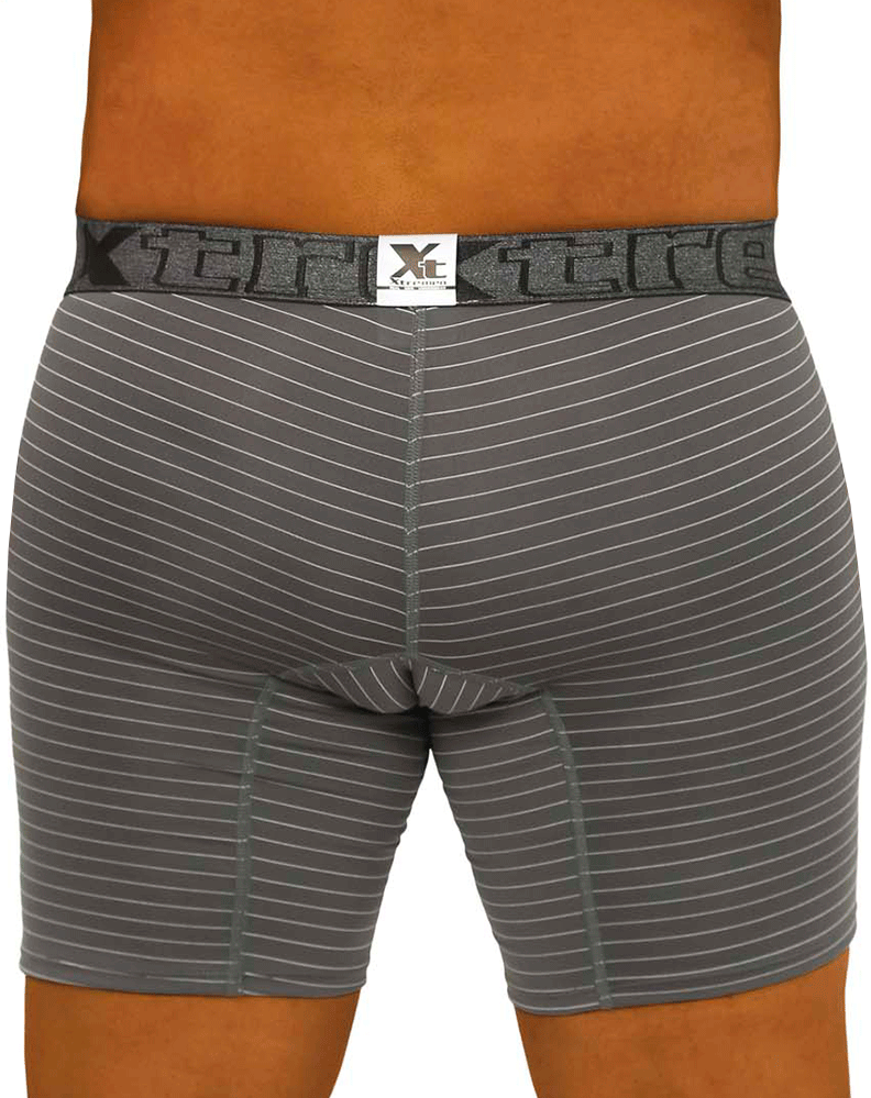 Xtremen 70004 Striped Boxer Briefs Gray