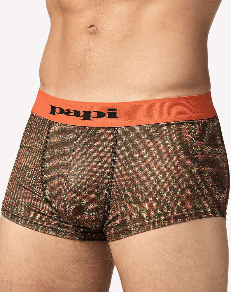 Papi Men's Stylish Brazilian Solid and Print Trunks (3-Pack of